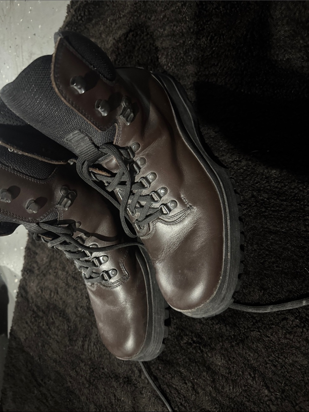 Men's Prada Brown Leather Boots - Rugged Lace-Up